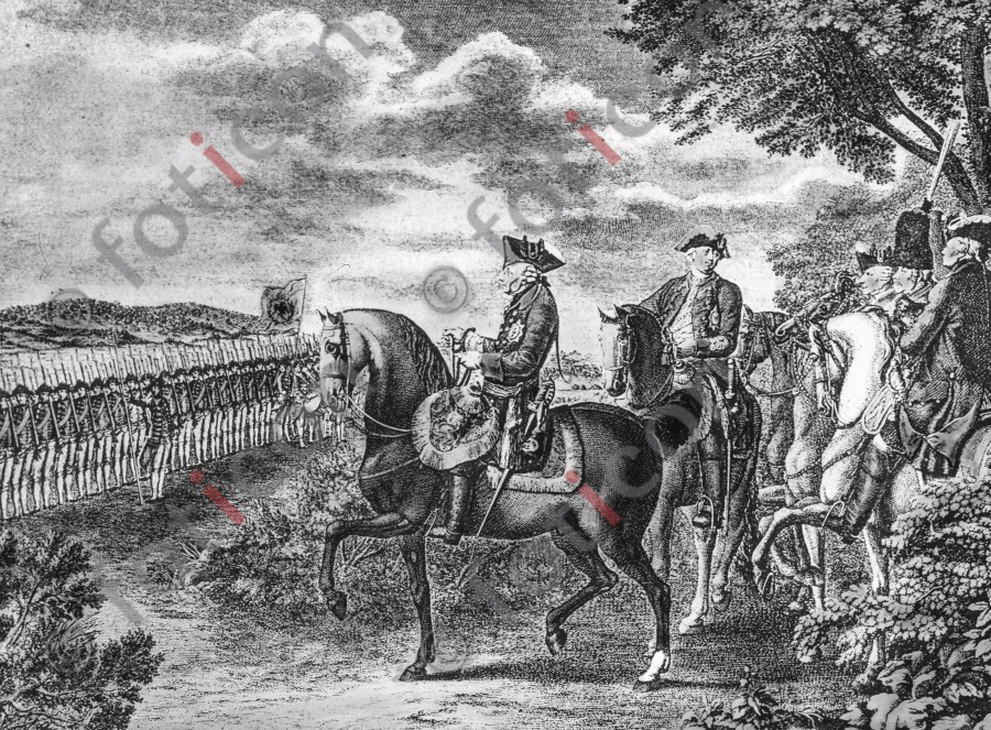Friedrich der Große im Lager von Bunzelwitz ; Frederick the Great in the camp of Bunzelwitz (foticon-simon-190-047-sw.jpg)
